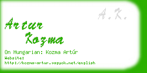 artur kozma business card