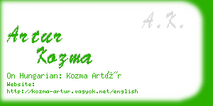artur kozma business card